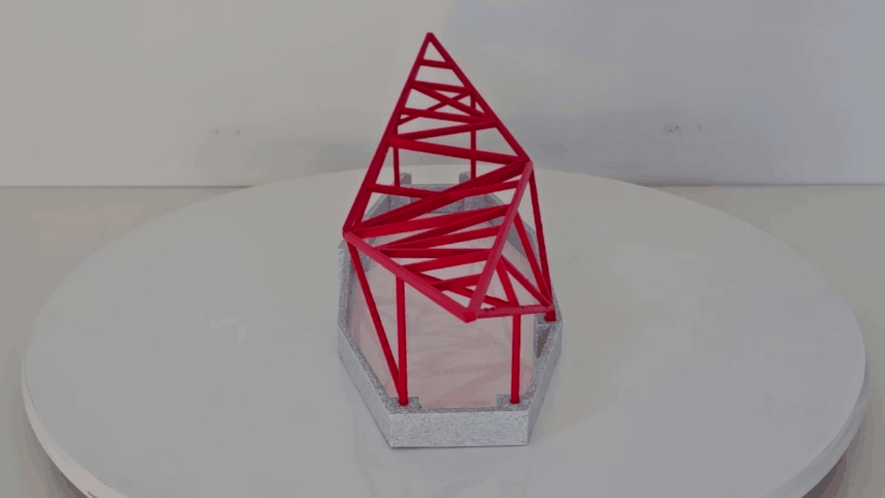 A 360 degree animation of the tensegrity tree